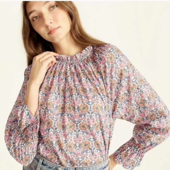 J. CREW Liberty fabric honeysuckle floral blouse - Picture 1 of 13